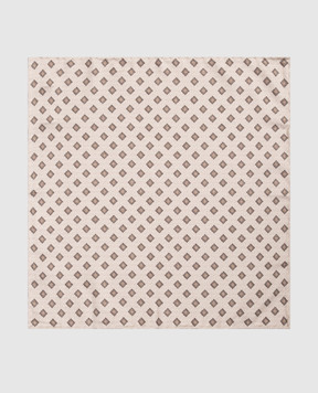 Brunello Cucinelli Beige double-sided printed silk pachet scarf MI8750091