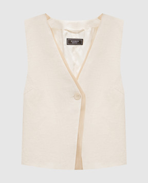 Peserico Beige linen vest E03019A2600
