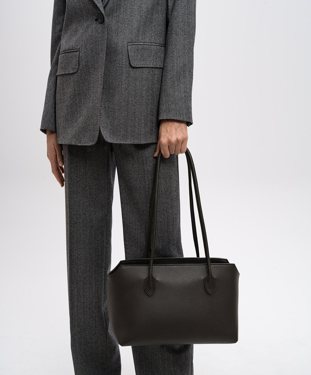 The Row - Terrasse brown leather bag W1292L138 - shop with