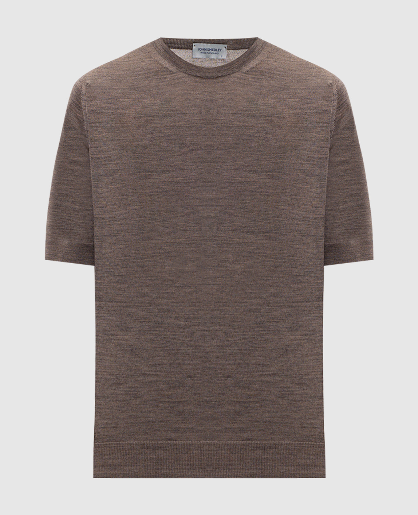 Brown CERICE merino wool T-shirt John Smedley