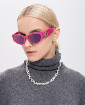 Balenciaga Pink Bossy Round Af Sunglasses 773502T0039