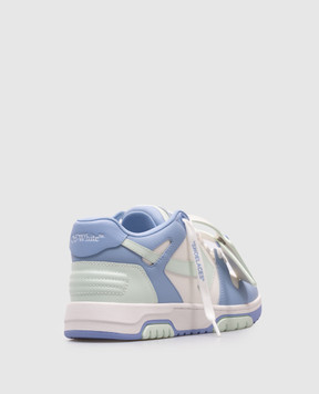 Off-White Out Of Office blue leather sneakers OWIA259S25LEA004