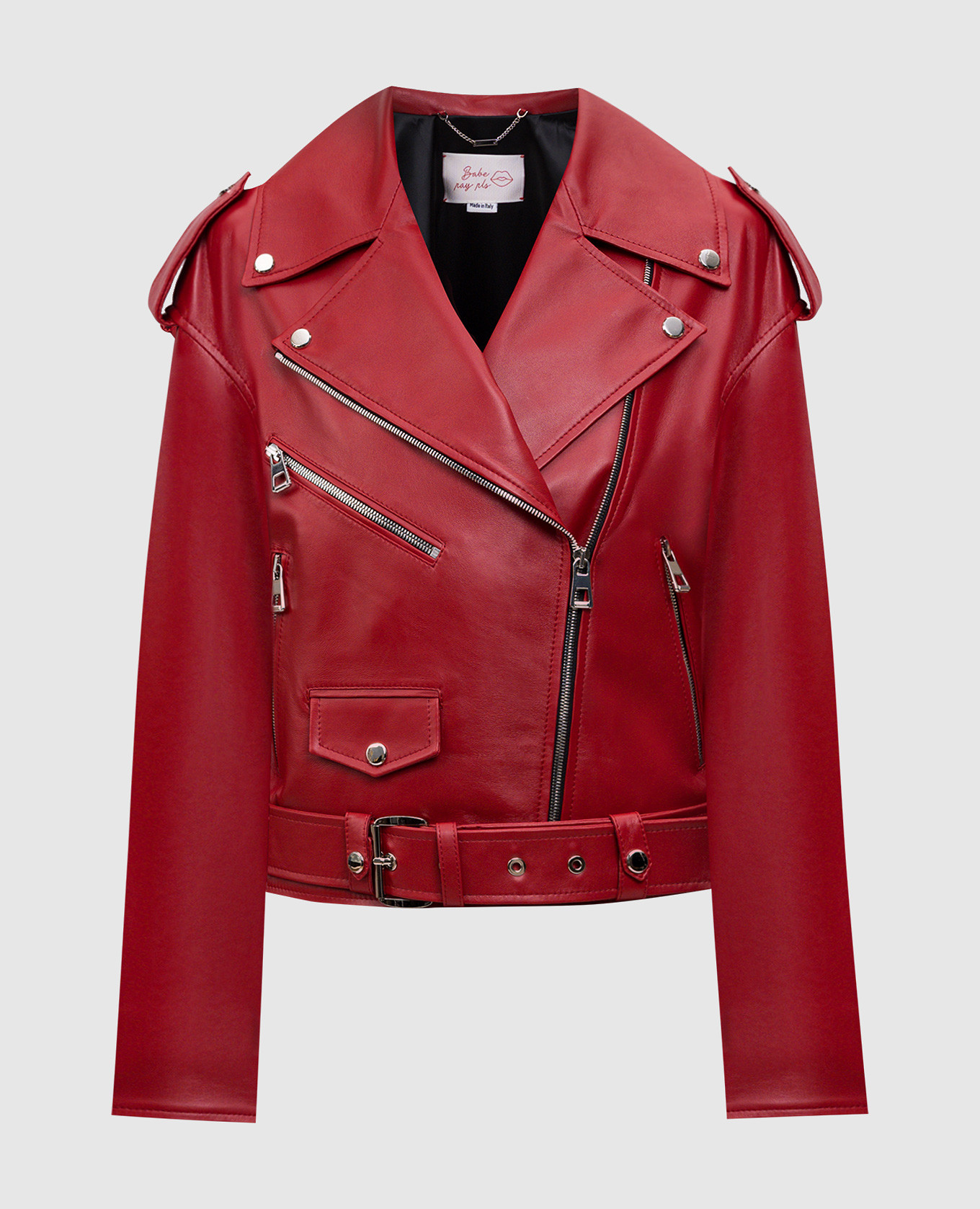 

Red leather jacket Babe Pay Pls