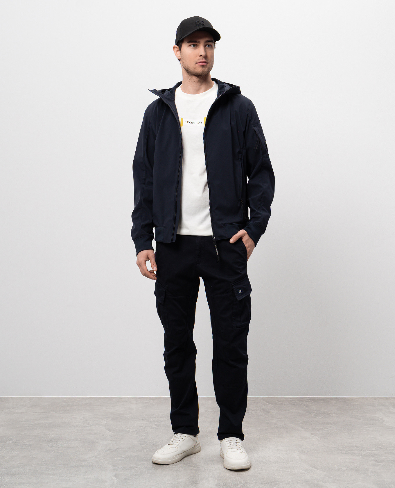 

Blue Shell-R jacket with logo C.P. Company