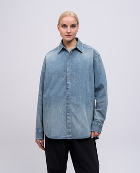 Fear of God Blue denim shirt with logo patch FGE2505011DNM