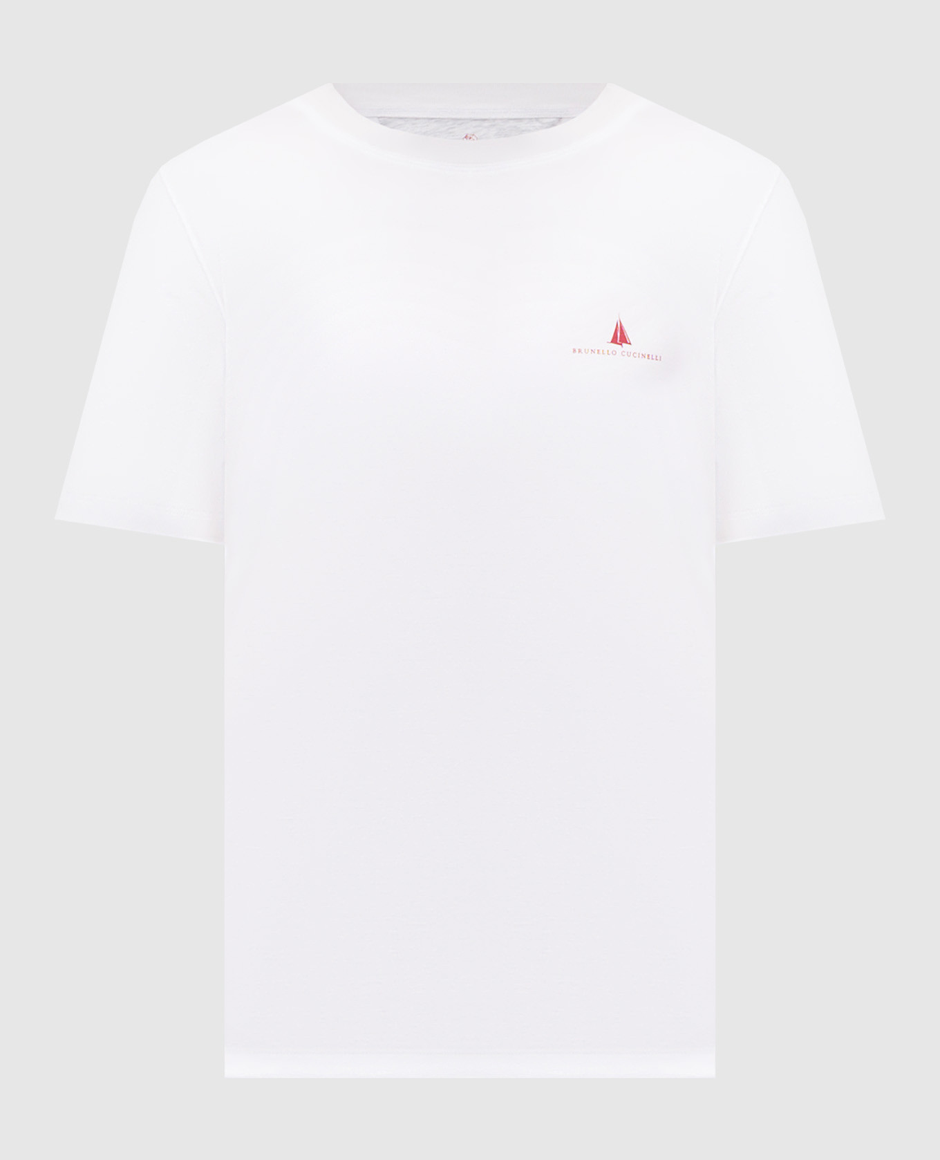 White T-shirt with logo print Brunello Cucinelli