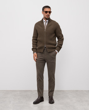 Peserico Khaki wool cardigan R59426F059044C