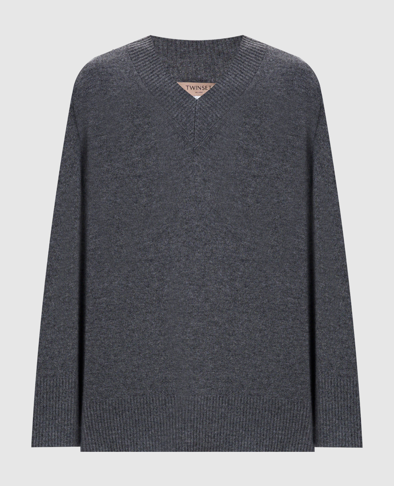 Gray wool and cashmere pullover Twinset