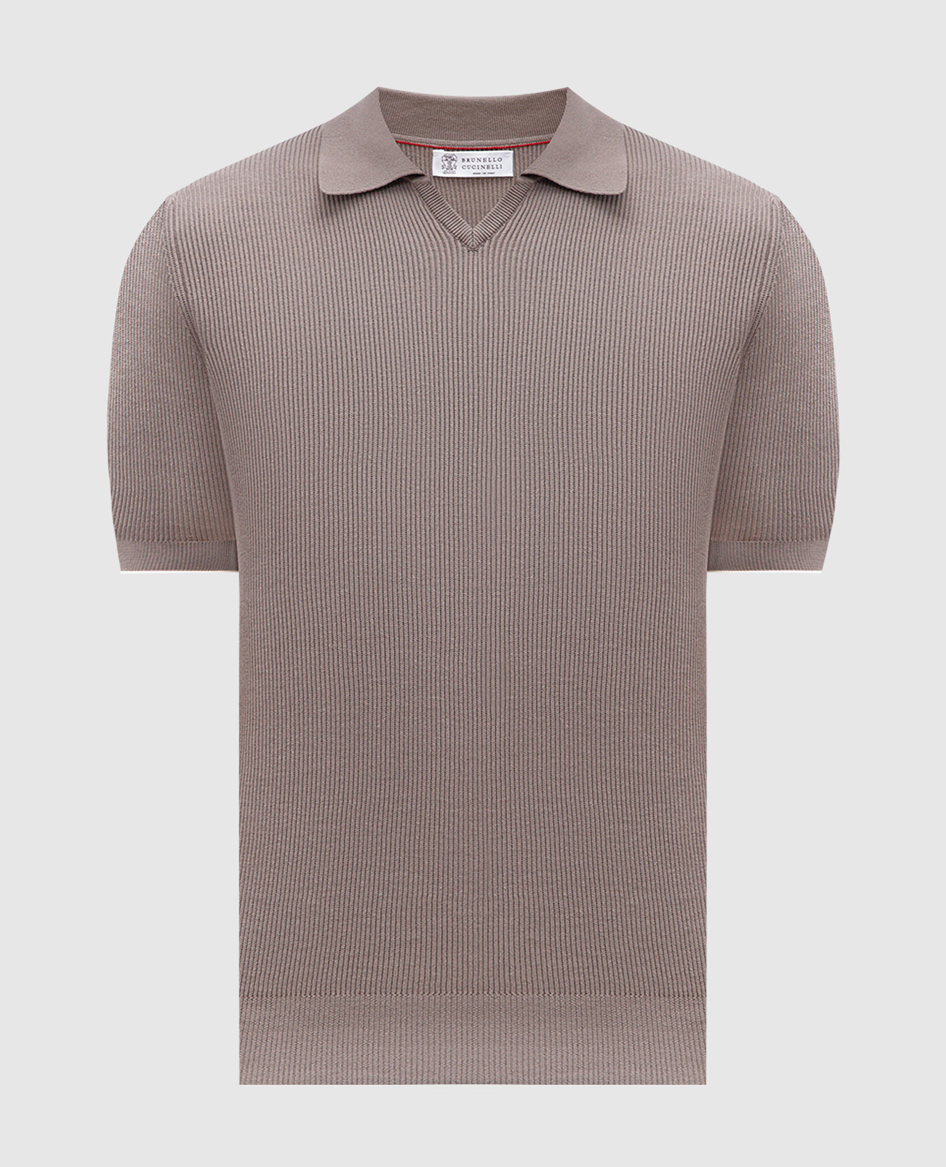 

Brown ribbed polo shirt Brunello Cucinelli