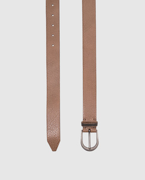 Brunello Cucinelli Brown leather belt with monil chain M0JUMC31G