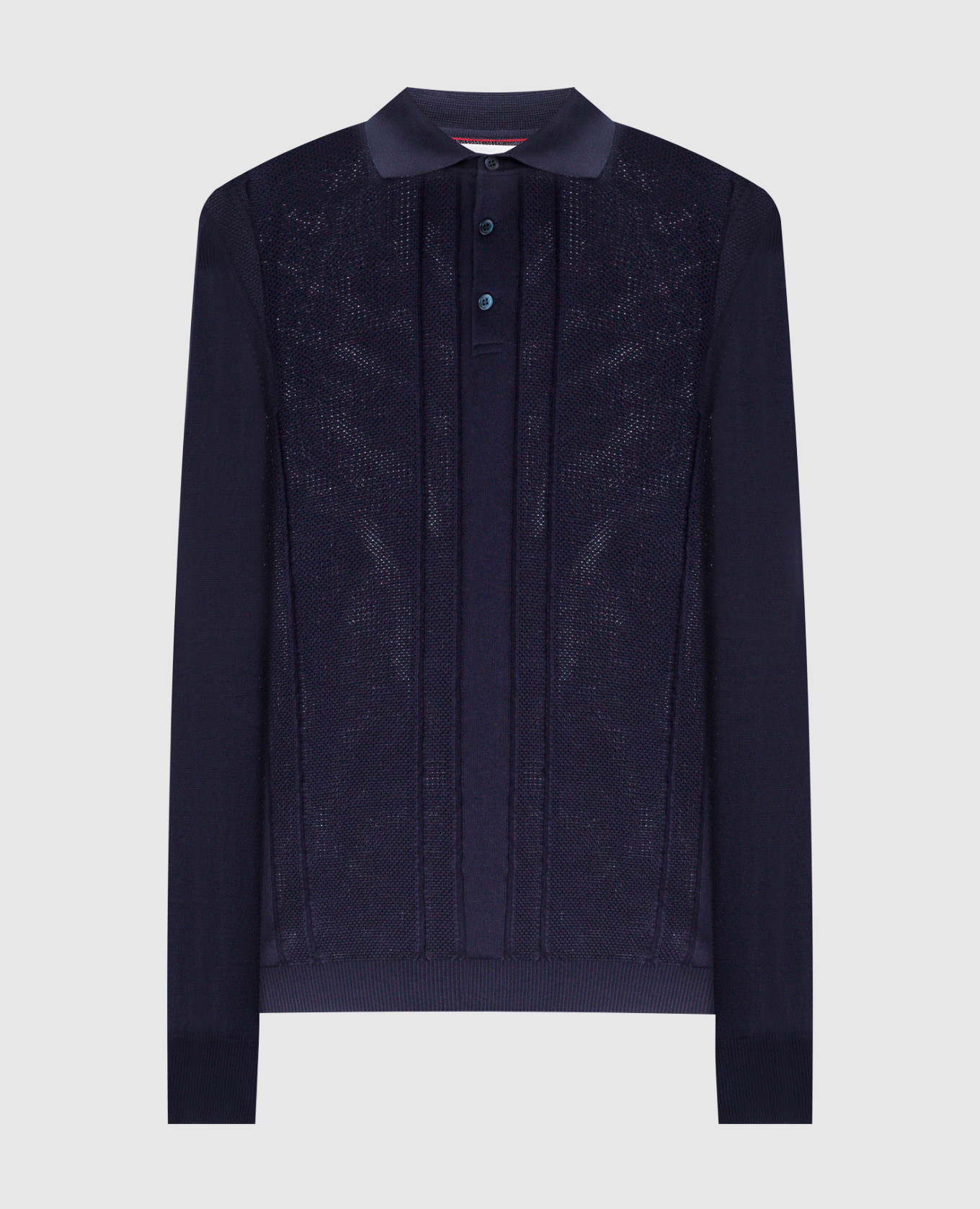 

Blue polo in a woven pattern Brunello Cucinelli, Синий