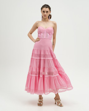 Charo Ruiz Monnet pink bustier dress with lace 241640