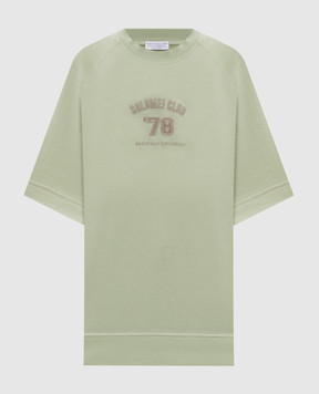 Brunello Cucinelli Green T-shirt with embroidery MD869VE510