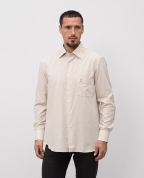 Stefano Ricci Beige cashmere check shirt MC007911BN3031