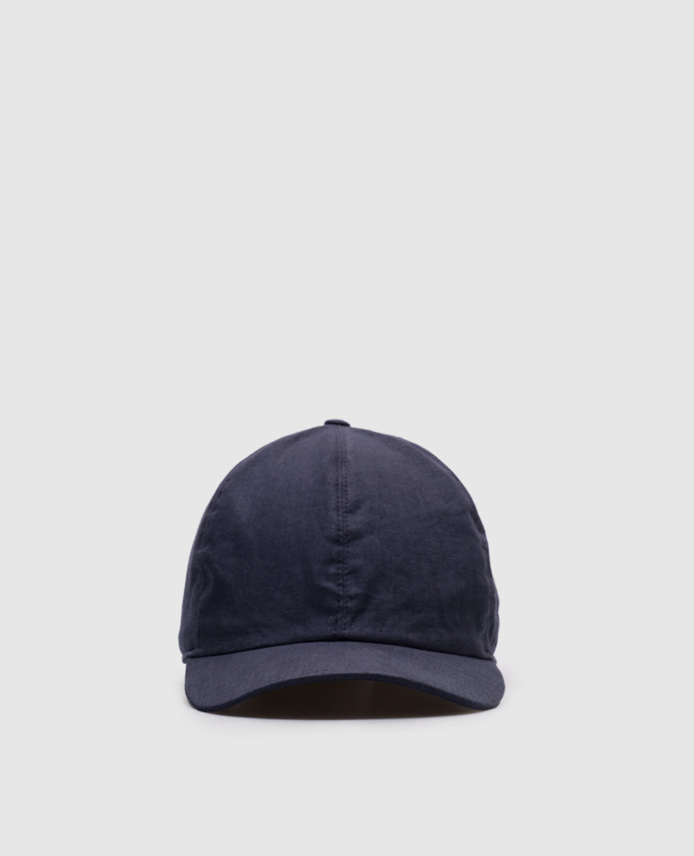 

Blue linen cap with emblem Bertolo Cashmere