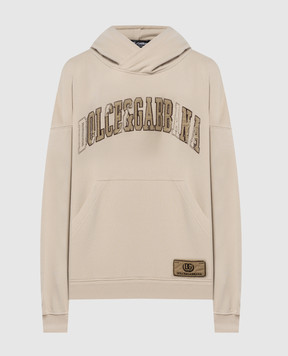 Dolce&Gabbana Beige logo hoodie G9AKPZG7NQI