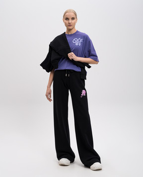 Off-White Purple T-shirt with logo print OWAA134S25JER003