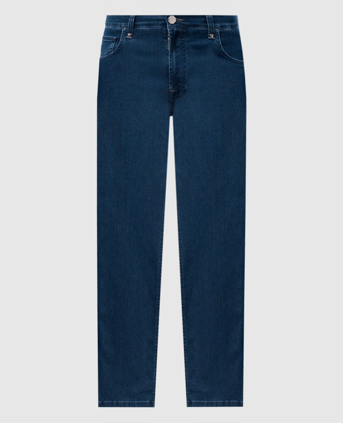 Blue jeans with logo Stefano Ricci