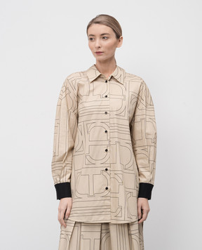 Twinset Beige long printed shirt 251TF2052