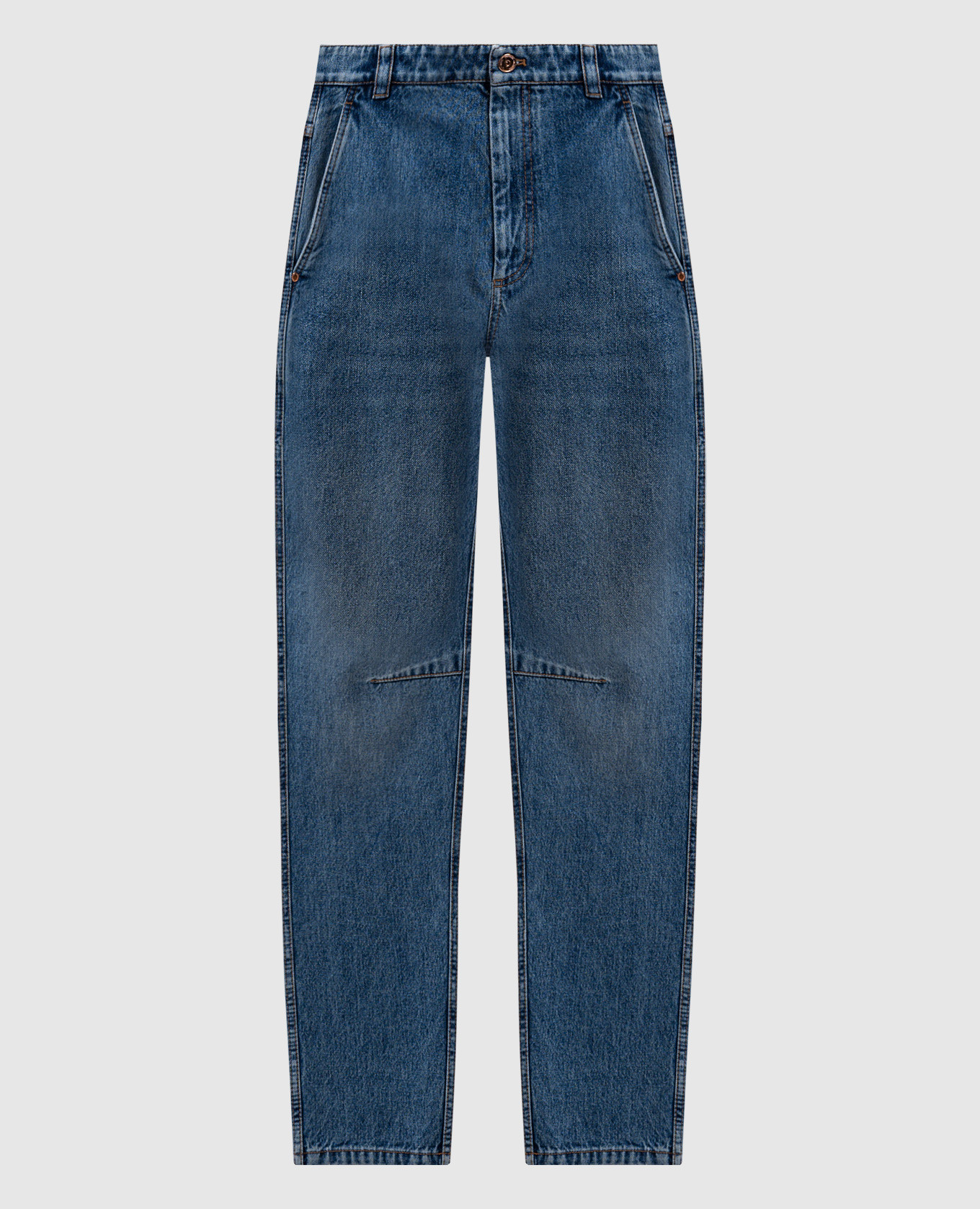 

Soft Curved blue jeans with a distressed effect Brunello Cucinelli