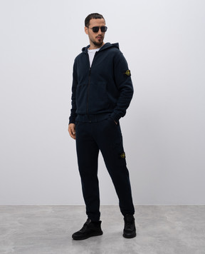 Stone Island Blue joggers with logo patch 811561141