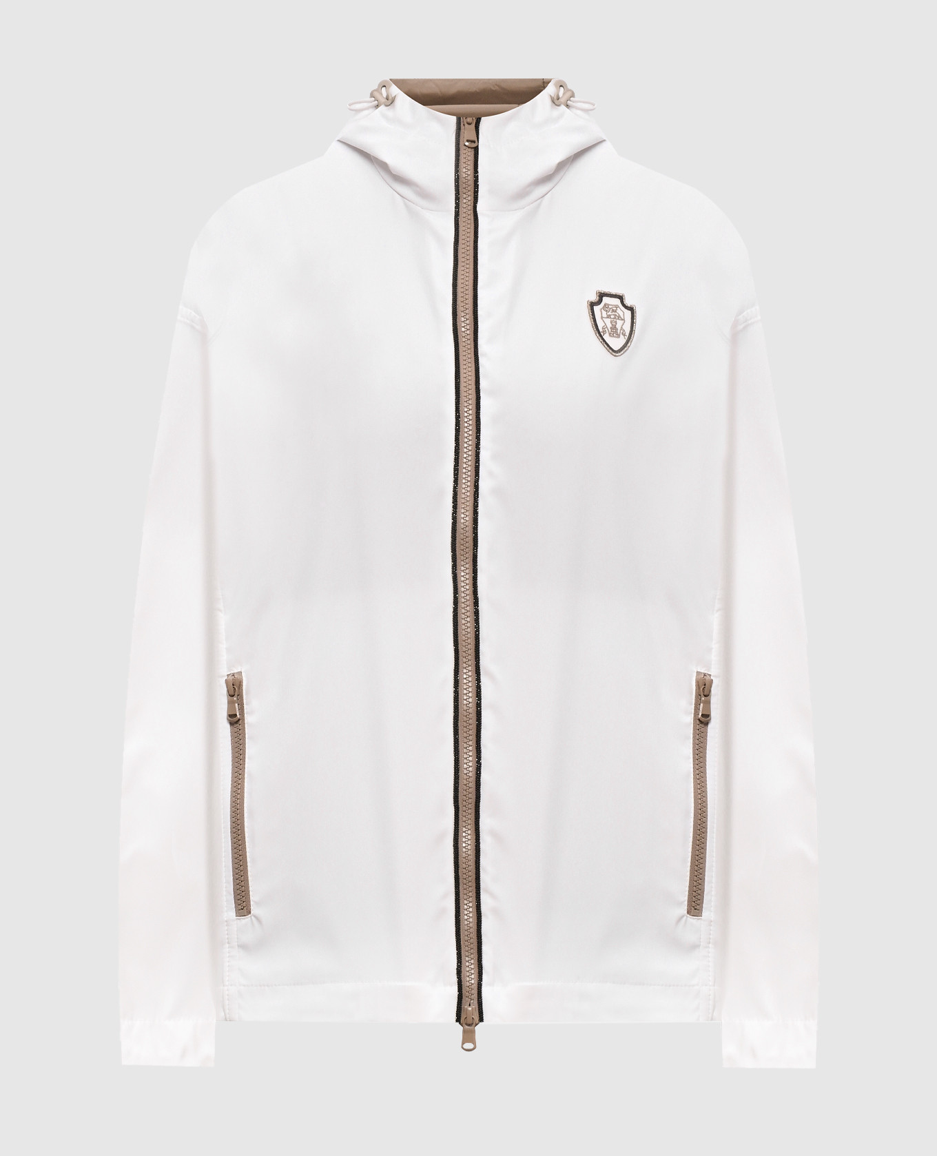 

White sports jacket with logo patch Brunello Cucinelli