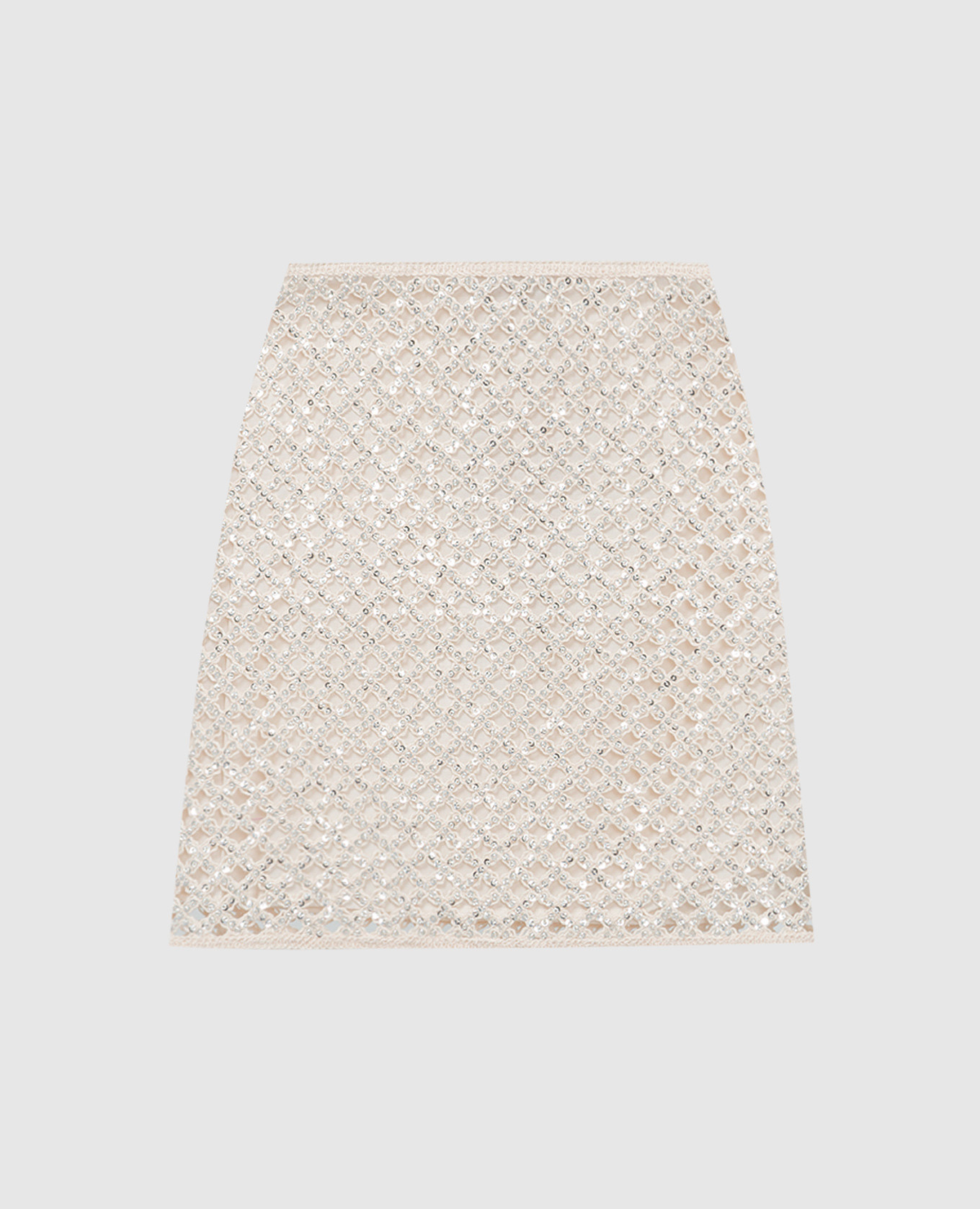 

Beige openwork mini skirt with beads Twinset, Бежевый