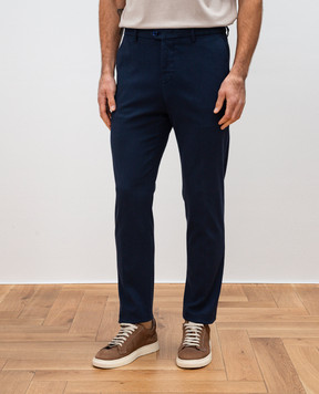 Marco Pescarolo Blue silk pants EVO5107