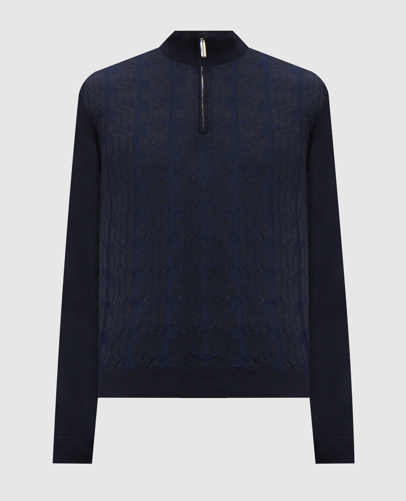 

Blue cashmere and silk patterned jumper Stefano Ricci