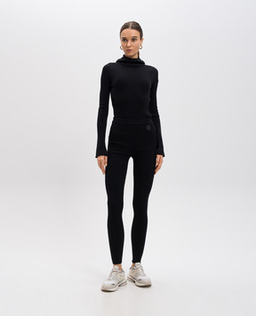 Moncler Black hoodie with ribbed wool J20939G00004M1259