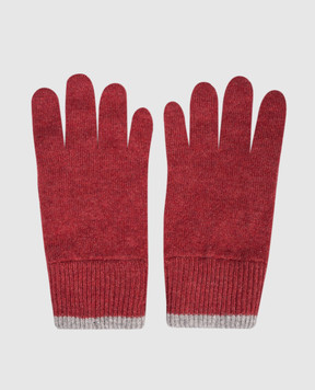 Brunello Cucinelli Children's red cashmere gloves B22M90100A