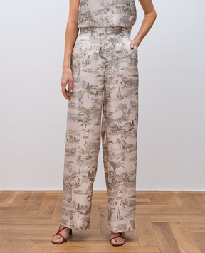 Max Mara ZEUS green silk pants ZEUS