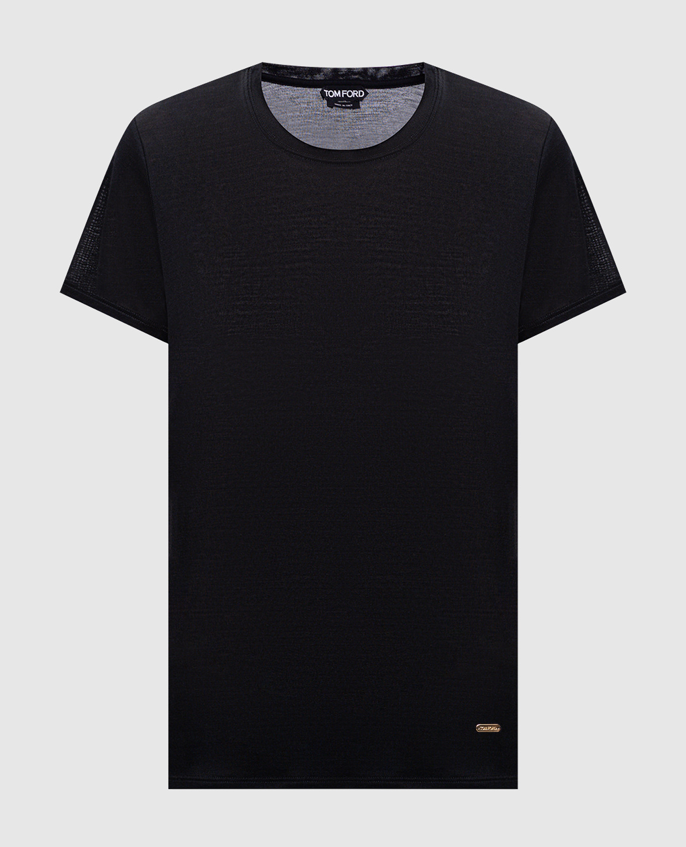 

Black silk T-shirt with logo Tom Ford