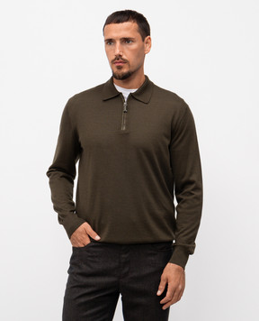 Stefano Ricci Green cashmere and silk polo shirt K606003Z40F25303