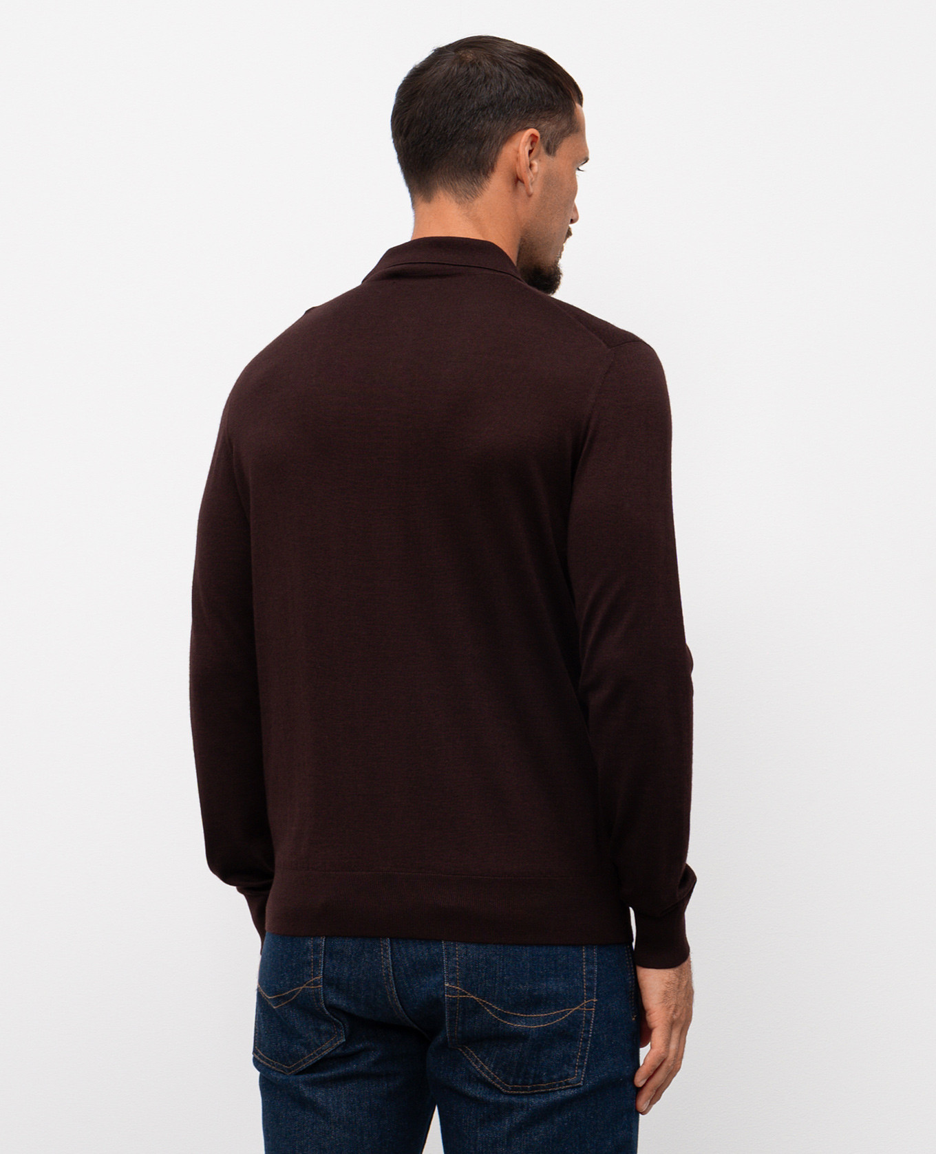 Brown cashmere and silk polo shirt Stefano Ricci 4