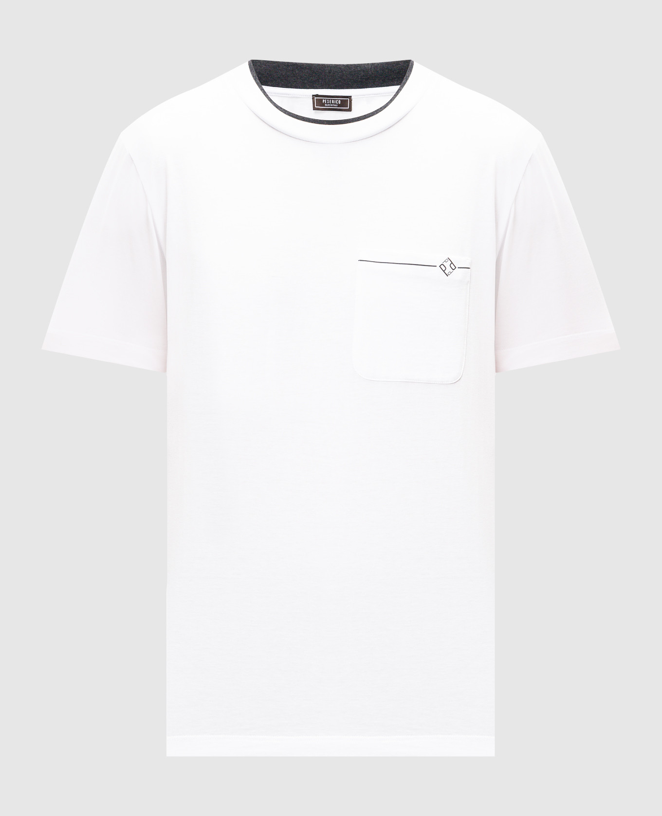 White t-shirt with monogram logo print peserico