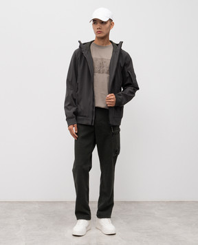 C.P. Company Green hooded jacket with logo MOW701A006097A