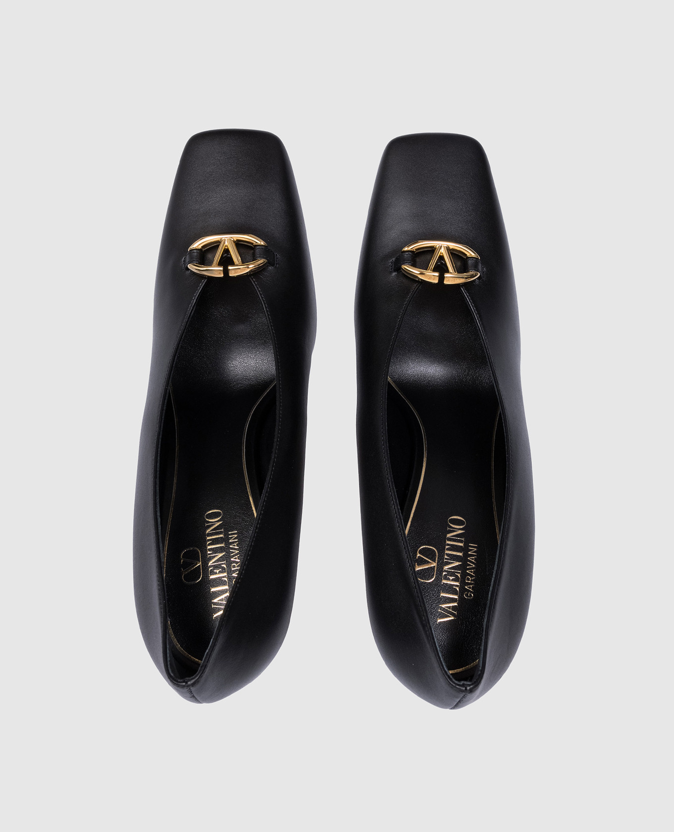 Black leather boat shoes with VLogo logo Valentino 4