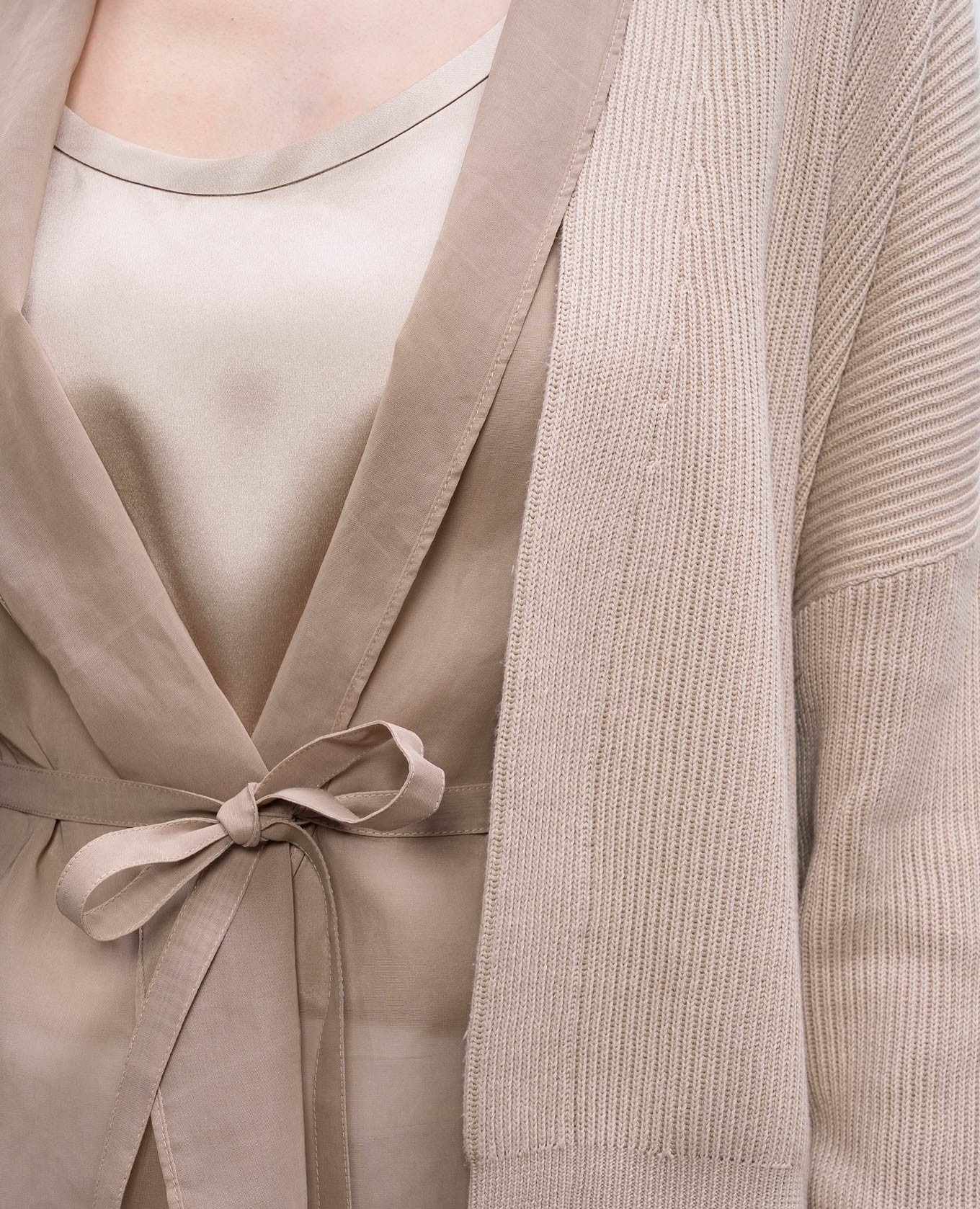 Beige cardigan with removable vest Brunello Cucinelli 5