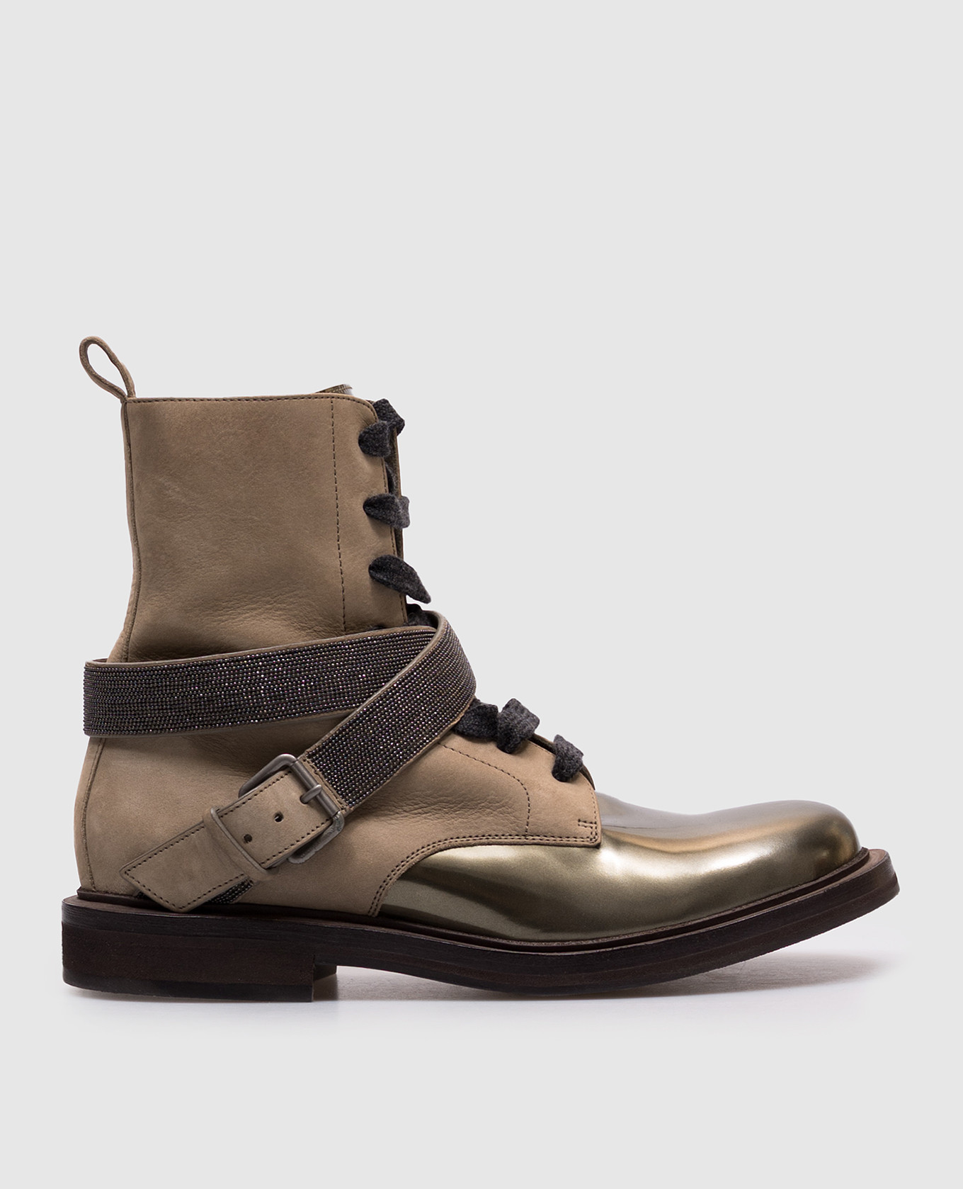 

Beige leather boots with a monil chain Brunello Cucinelli