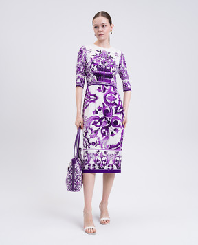 Dolce&Gabbana White printed silk dress F6EAJTHPAEL