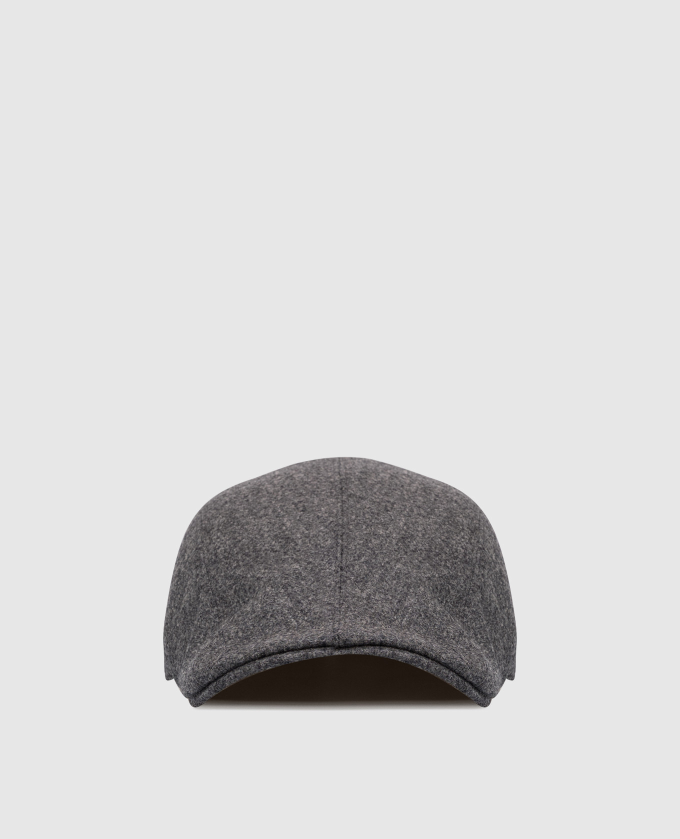 Gray wool cap with logo embroidery Brunello Cucinelli