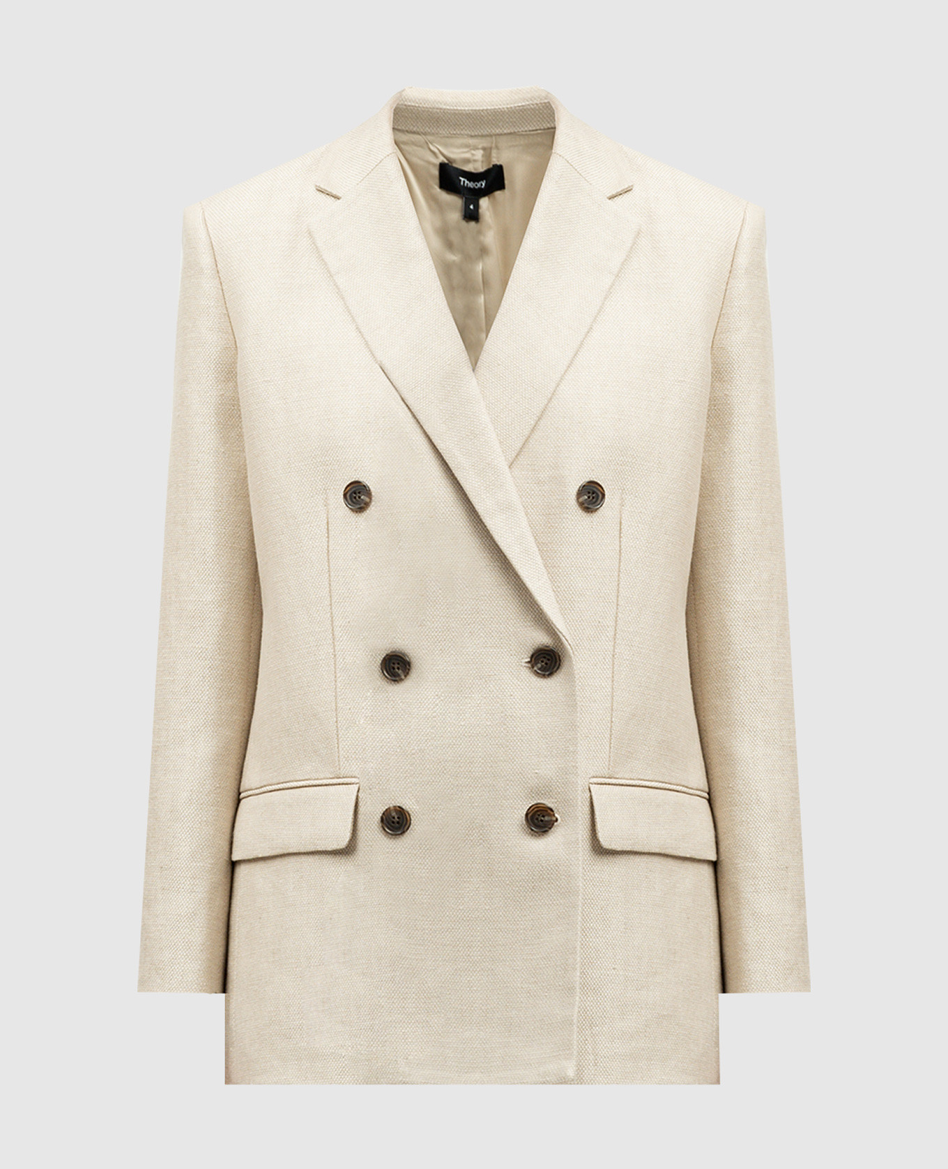 

Beige double-breasted Boxy linen jacket Theory