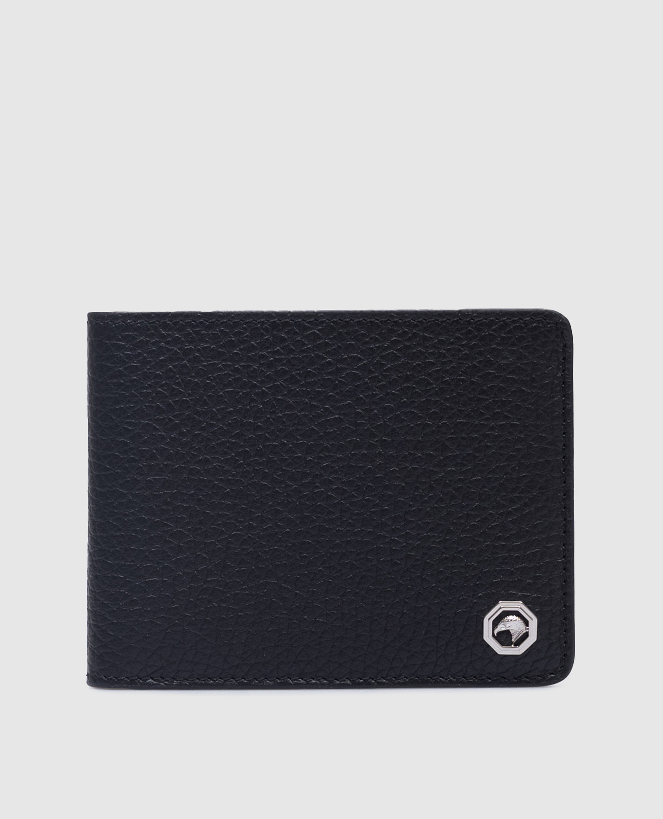 

Black leather purse with metal logo Stefano Ricci