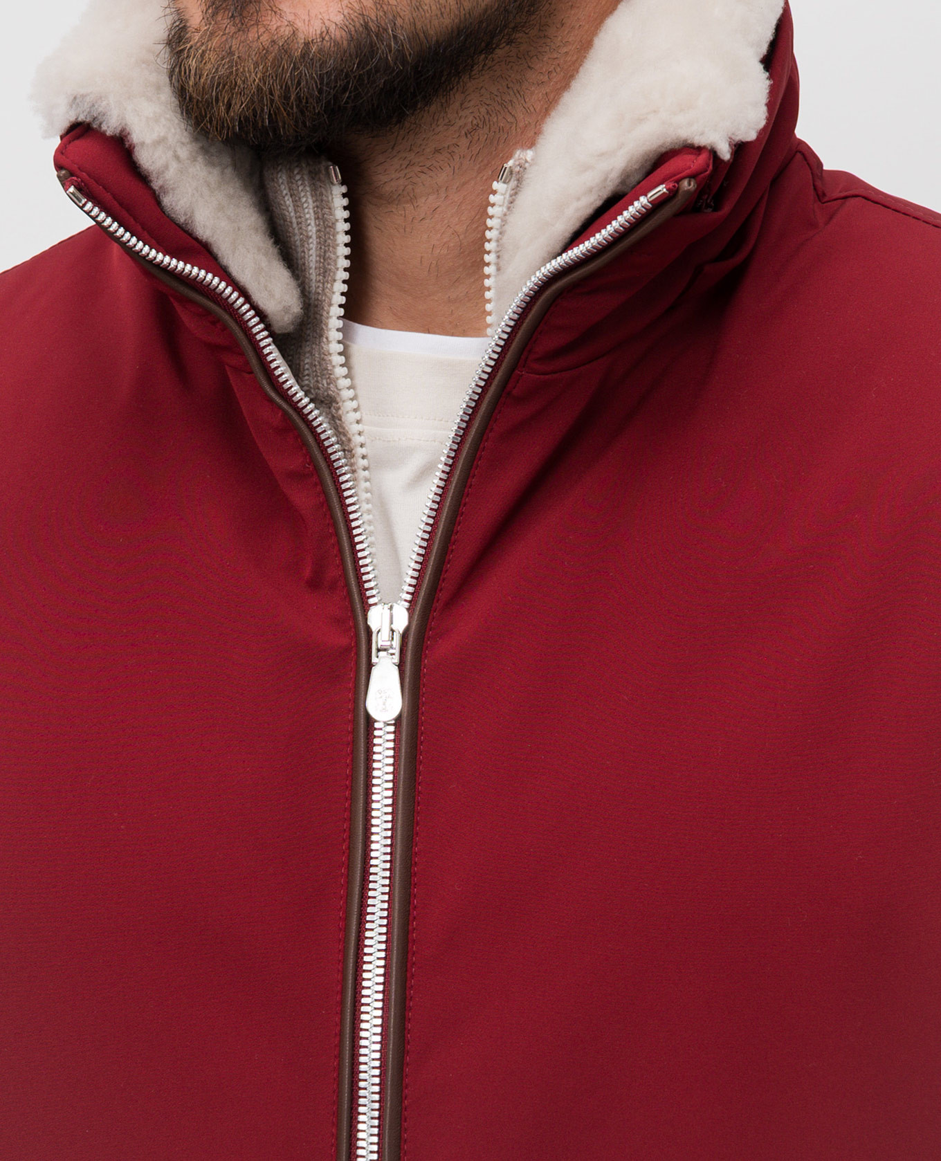 

Burgundy down vest Brunello Cucinelli