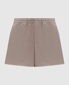 Ami Paris Beige wool shorts with logo patch USO117WV0065
