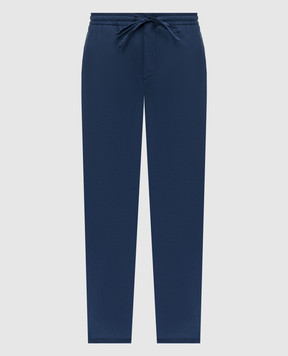 Canali Blue linen and wool pants AE02571U7003