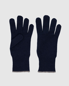 Brunello Cucinelli Blue cashmere gloves M2293118