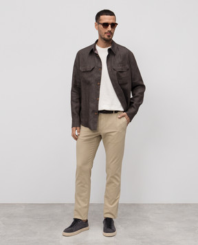 Incotex Beige pants with logo 18S10090871