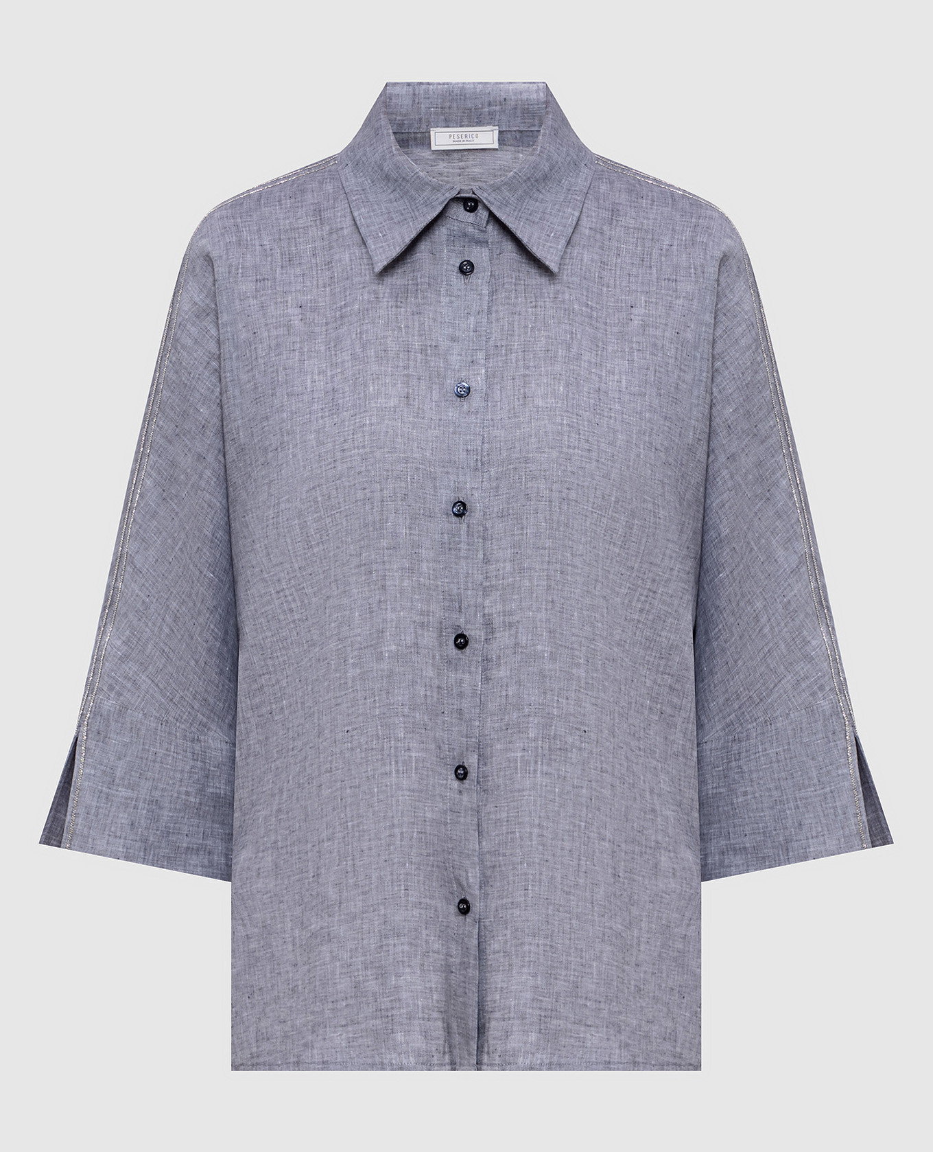 

Gray linen shirt with monil chain Peserico, Grey